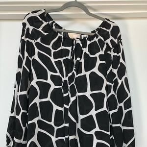 Michael by Michael Kors Black Giraffe Print Blouse